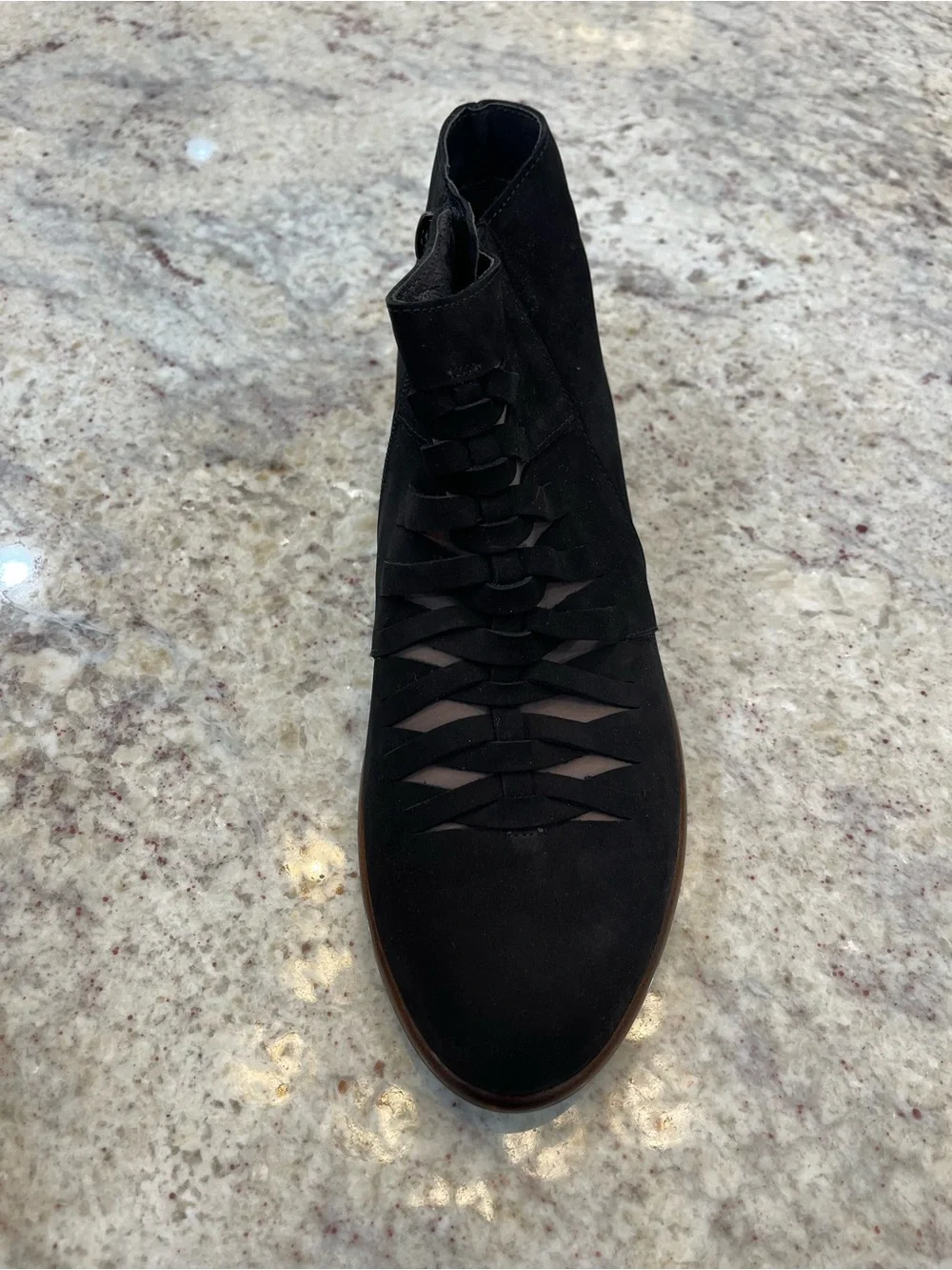 Naot Leveche Colorblock Ankle Boots Shiitake Nubuck Black Velvet Euro 42 US 11